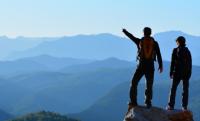 Wanderer auf Berg