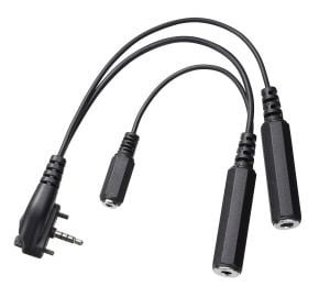 Headset adapter cable with PTT